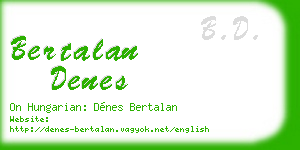bertalan denes business card